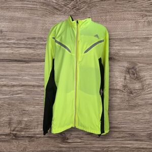 Adidas Bright Yellow  Windbreaker with Black Details Size XL